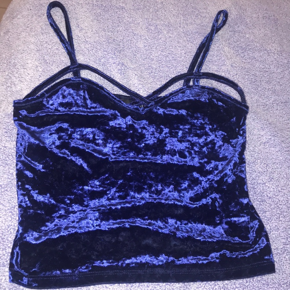 a velvet royal blue tang top